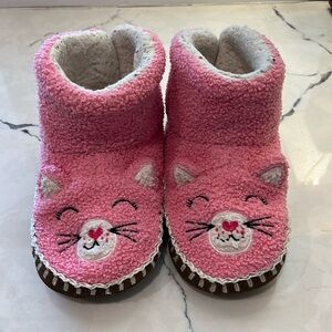 Hanna Andersson Critter Slipper pink cats size 6/7Y